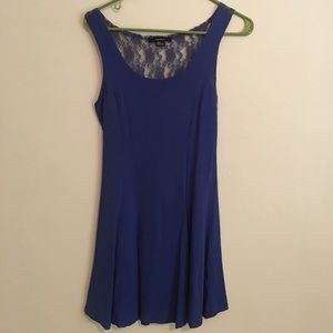 Blue lace back dress
